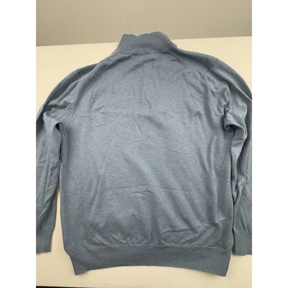 Brooks Brothers Sweater Mens Extra Large Blue Pullover Quarter Zip Supima Cotton